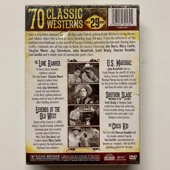 70 Classic Westerns (DVD, 2014, 4-Disc Set) Sealed - Picture 2 of 2